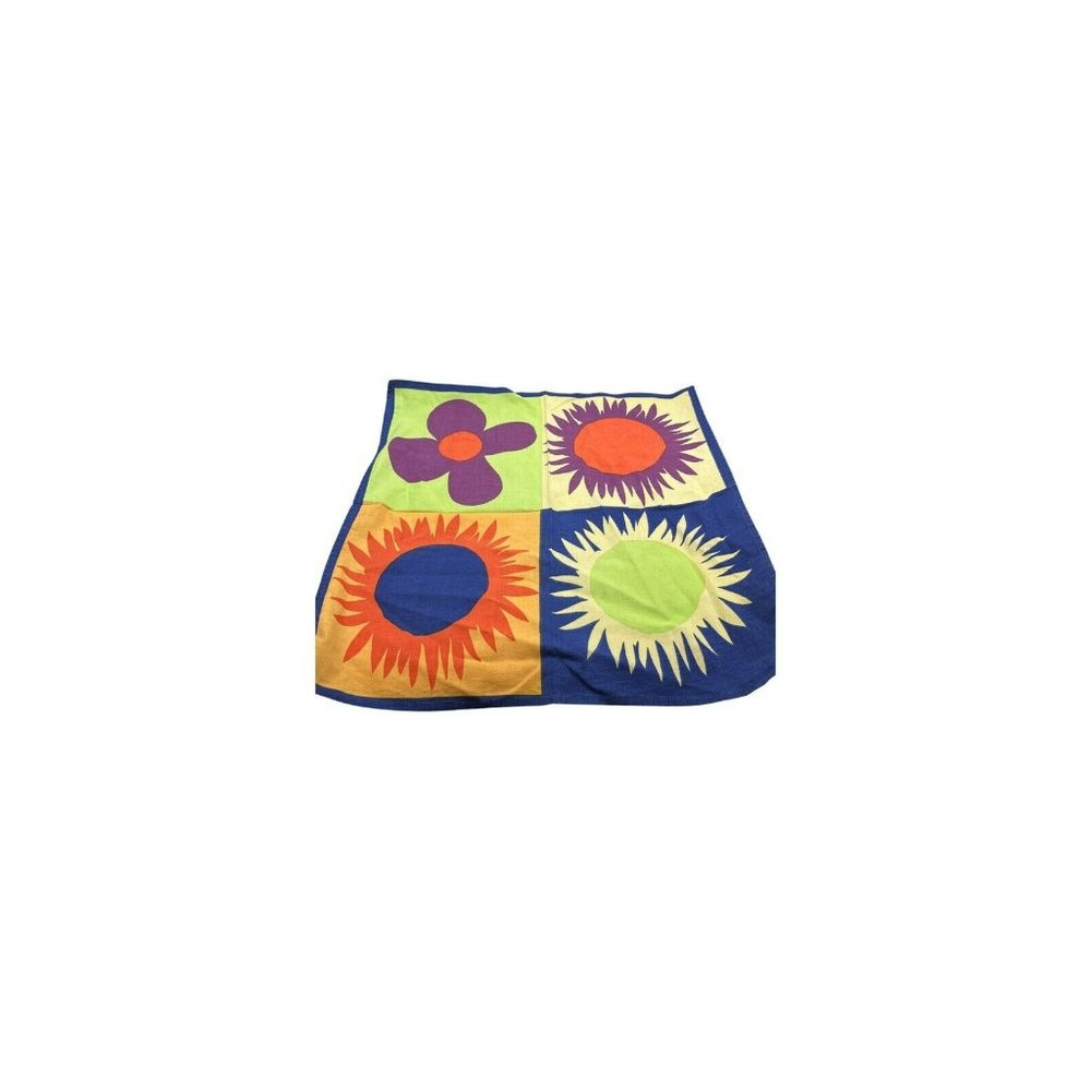 Pottery Barn Set/5 Bold Color Floral 18x19” Dinner Napkins Spring Easter FLAW
